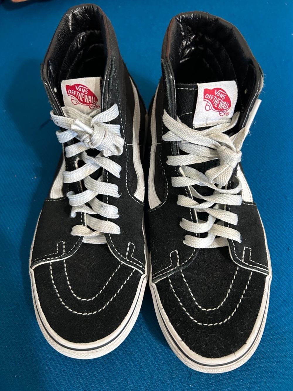 Vans Black and White High-Top Skate Sneakers unisex men 6.5 women 8.0